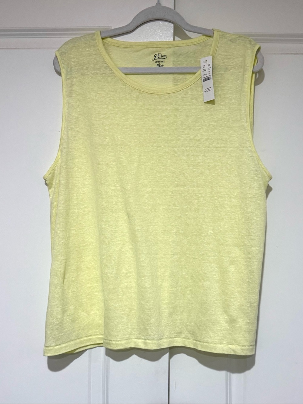 NWT J. Crew 💯% Linen Sleeveless Tank in Pale Yellow